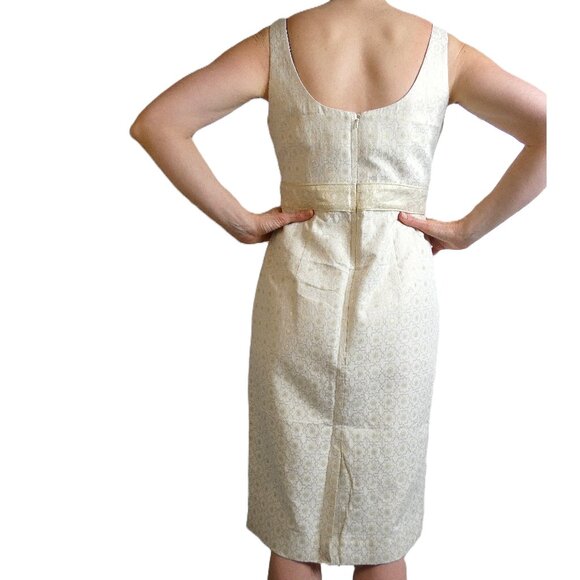Boden Womens 6L Dress White & Gold Couture Daisies Gorgeous Strapless Pleat NWT - Picture 3 of 16